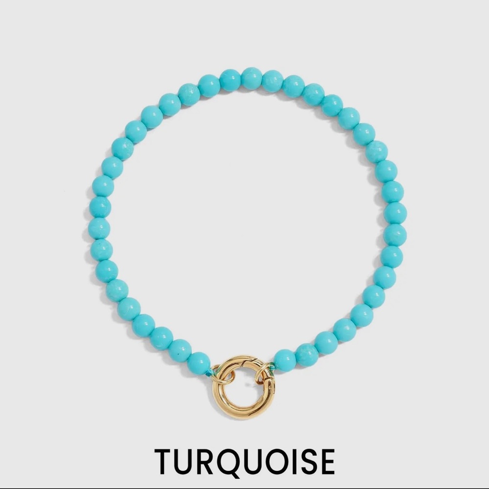 18K Gold Pvd Stainless Steel Semi
Precious Natural Stone Charm Keeper
Bracelet
